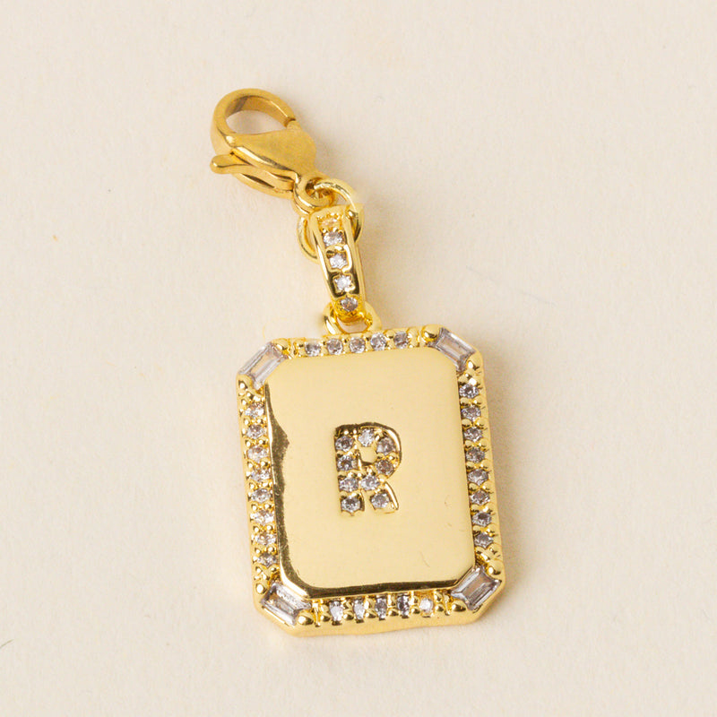 R Jewelry Charm Initial Letter Gold