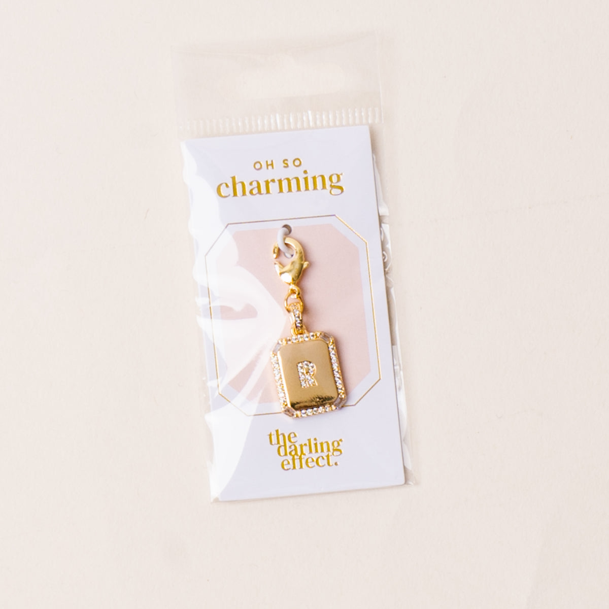 R Jewelry Charm Initial Letter Gold