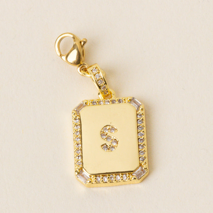 S Jewelry Charm Initial Letter Gold