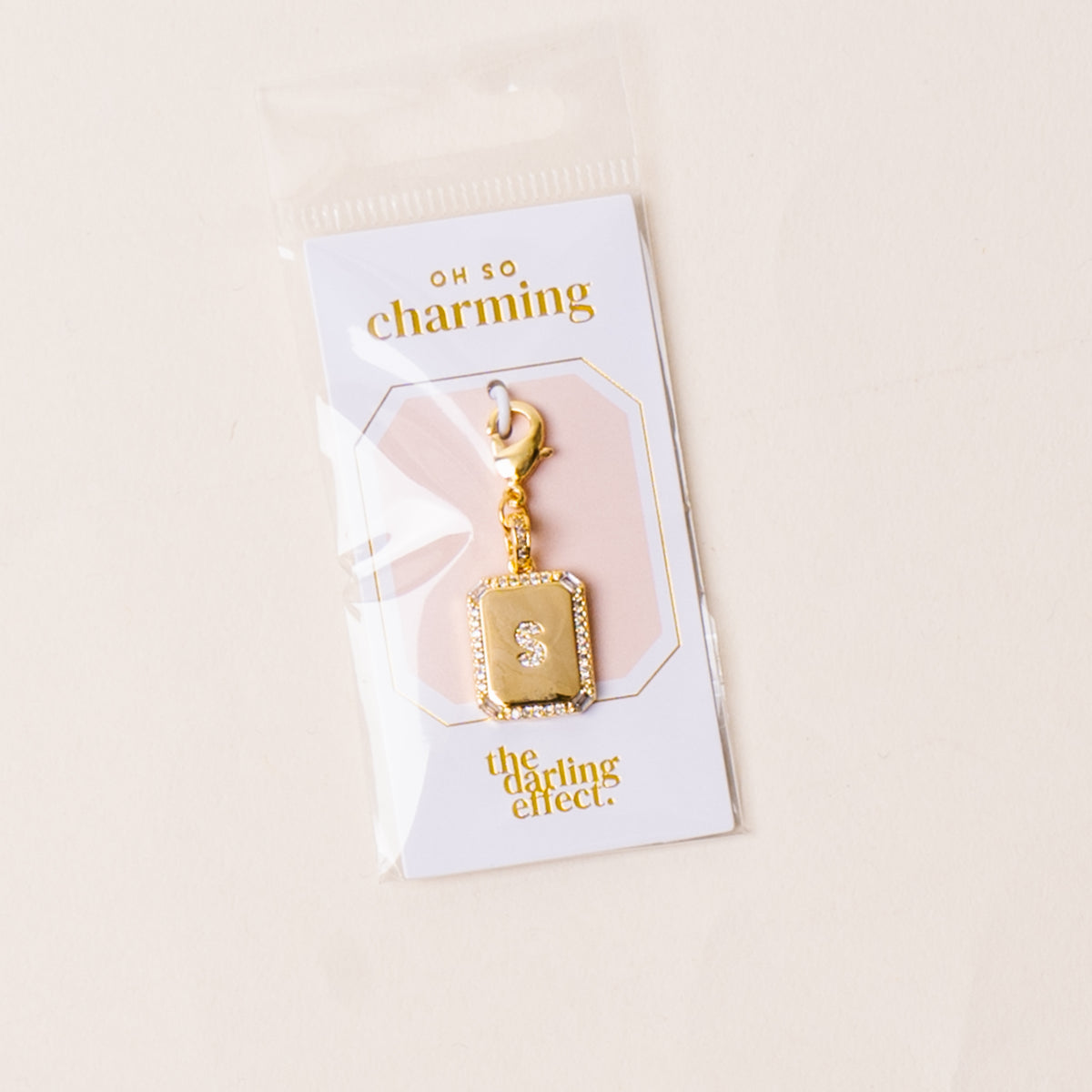 S Jewelry Charm Initial Letter Gold