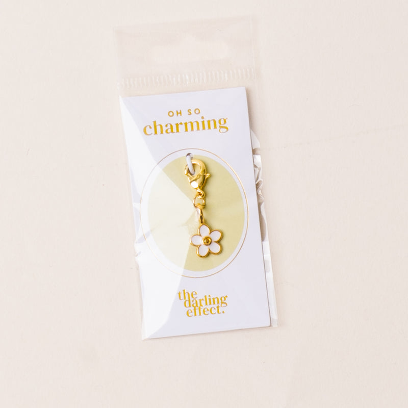 White Flower Jewelry Charm Gold