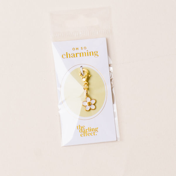 White Flower Jewelry Charm Gold