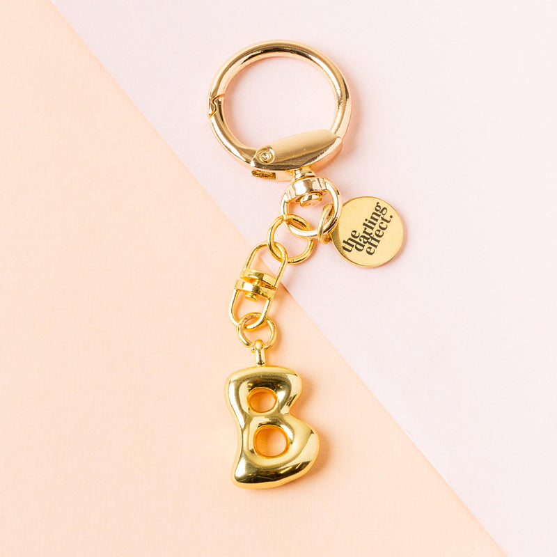 B Bubble Letter Keychain Bag Charm