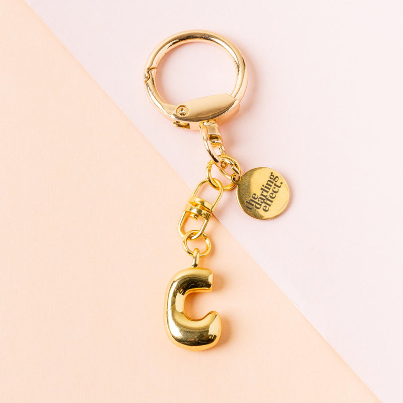 C Bubble Letter Keychain Bag Charm