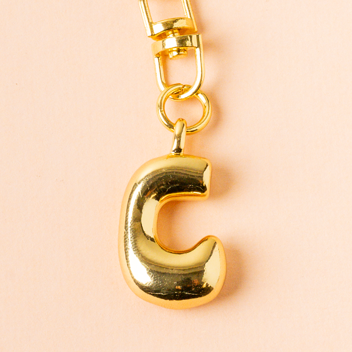 C Bubble Letter Keychain Bag Charm