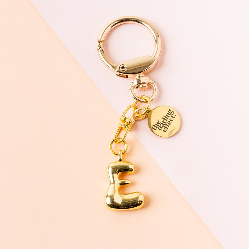 E Bubble Letter Keychain Bag Charm