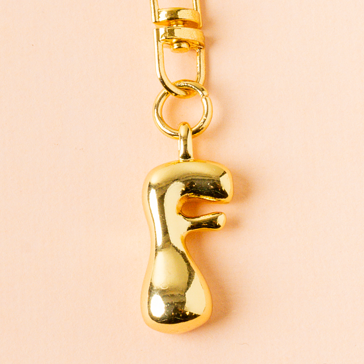 F Bubble Letter Keychain Bag Charm