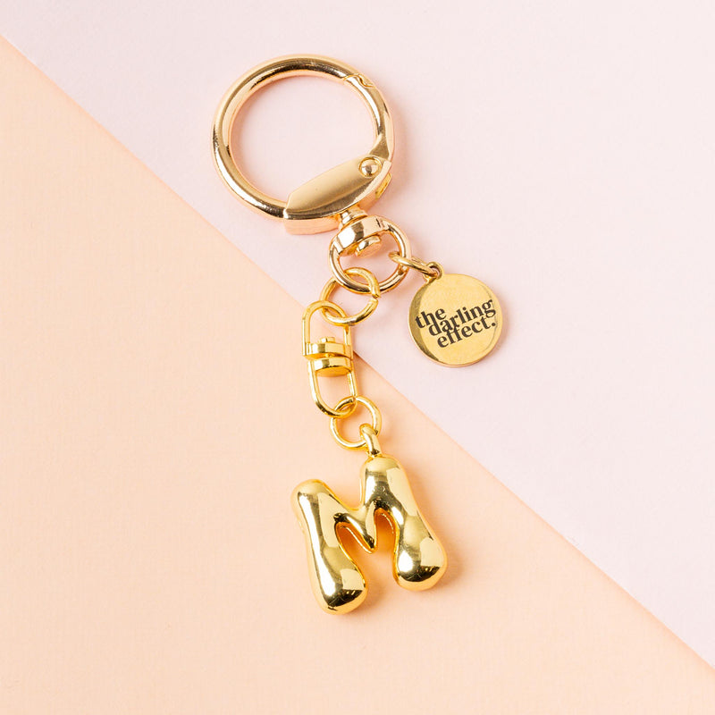 M Bubble Letter Keychain Bag Charm