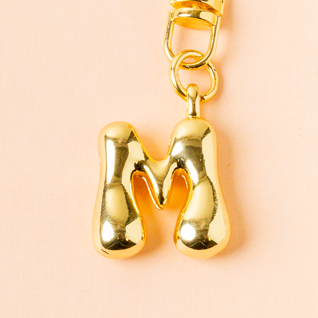 M Bubble Letter Keychain Bag Charm