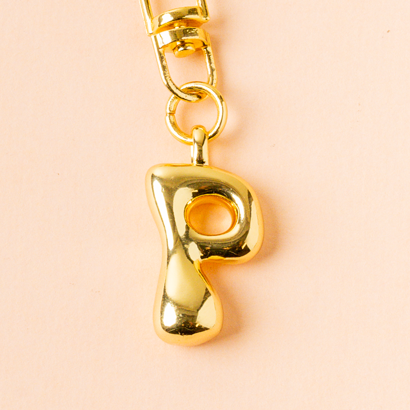 P Bubble Letter Keychain Bag Charm