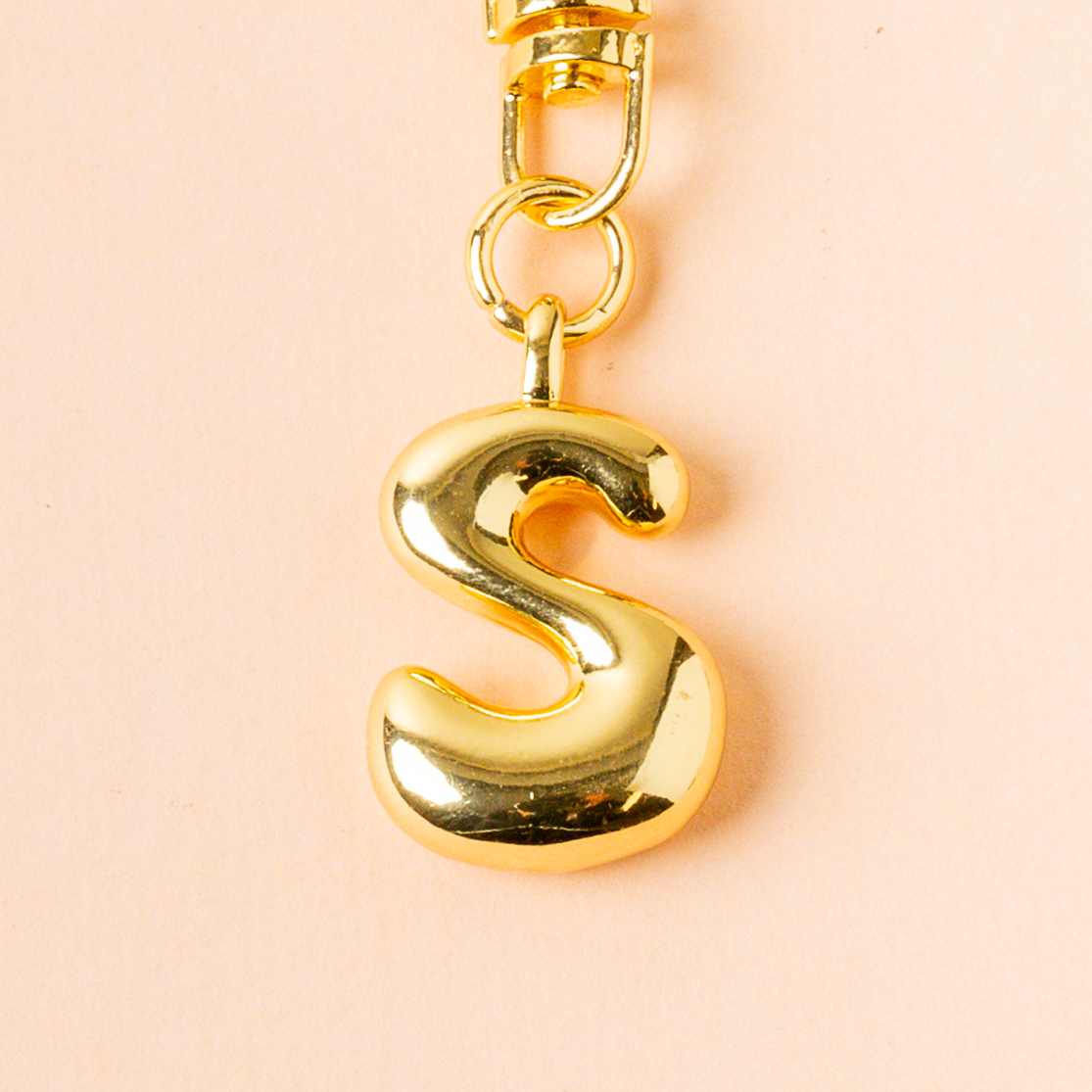 S Bubble Letter Keychain Bag Charm