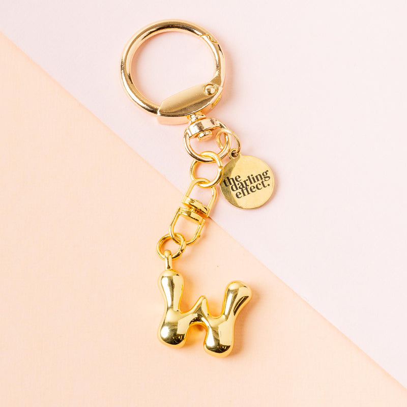 W Bubble Letter Keychain Bag Charm