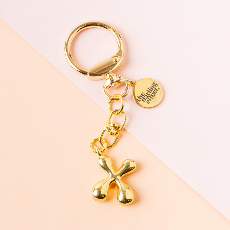 X Bubble Letter Keychain Bag Charm