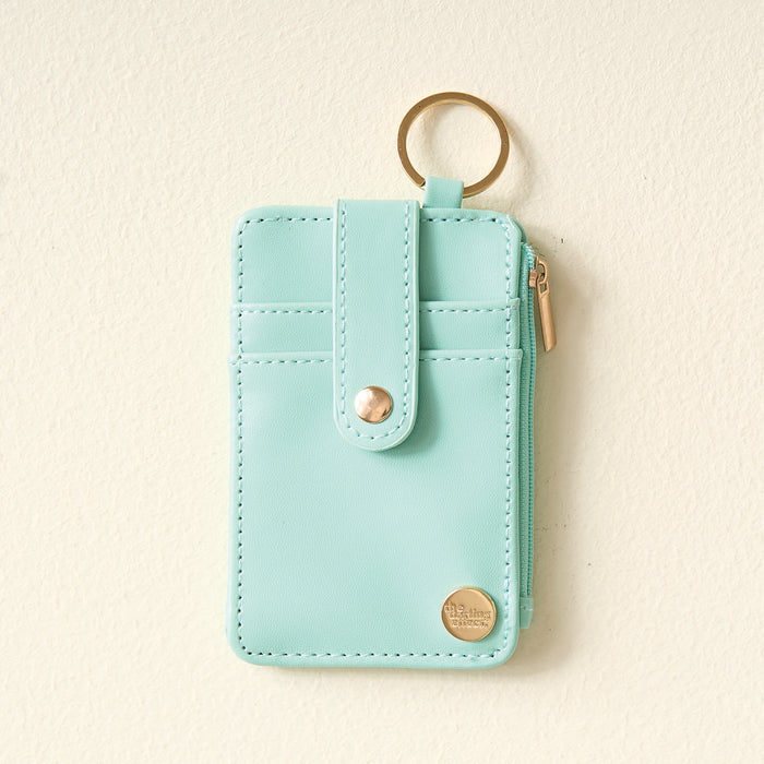 Aqua Solid Keychain Wallet