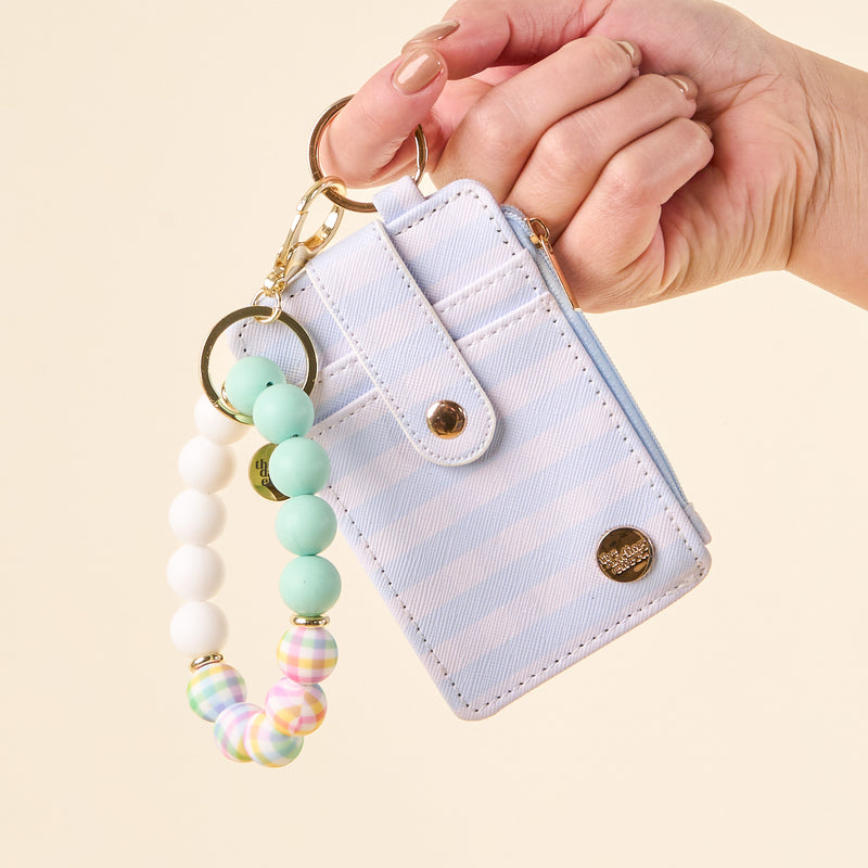 Gingham Blue Keychain Wallet