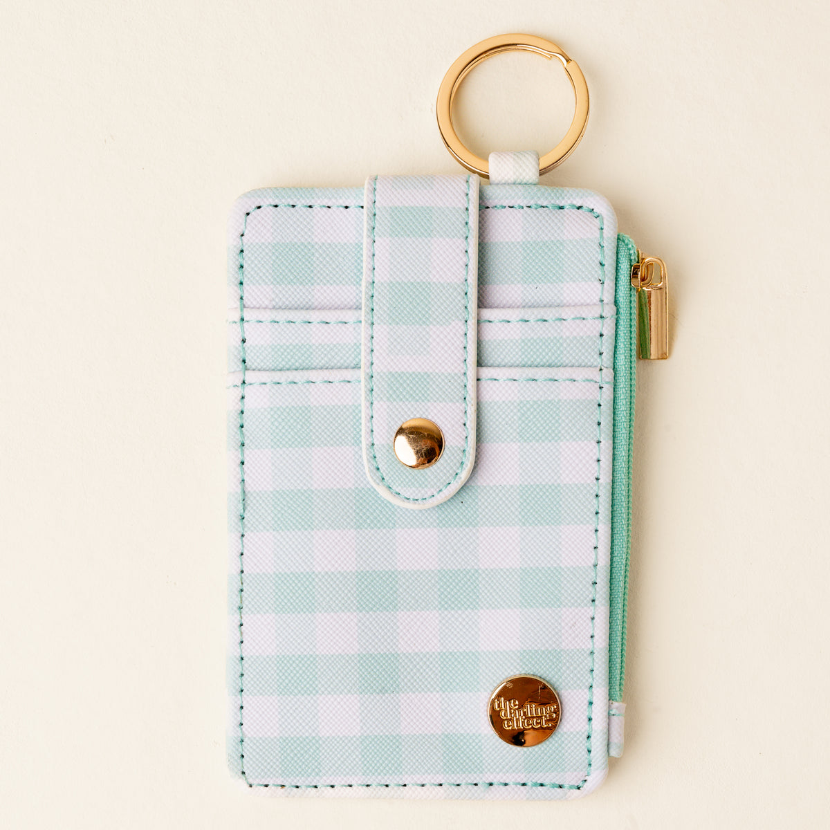 Gingham Green Keychain Wallet