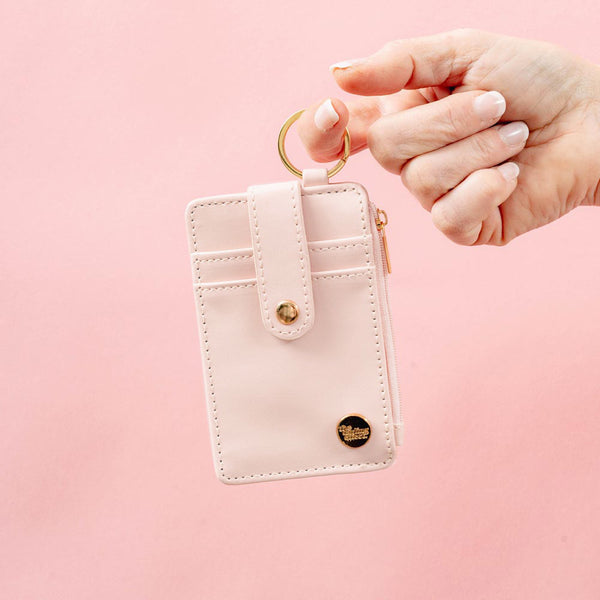 Pale Pink Solid Keychain Wallet