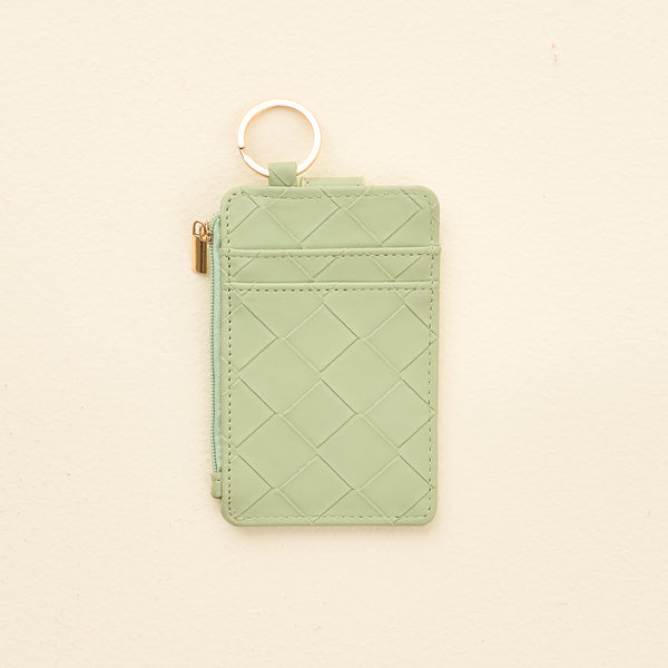 Sage Woven Keychain Wallet