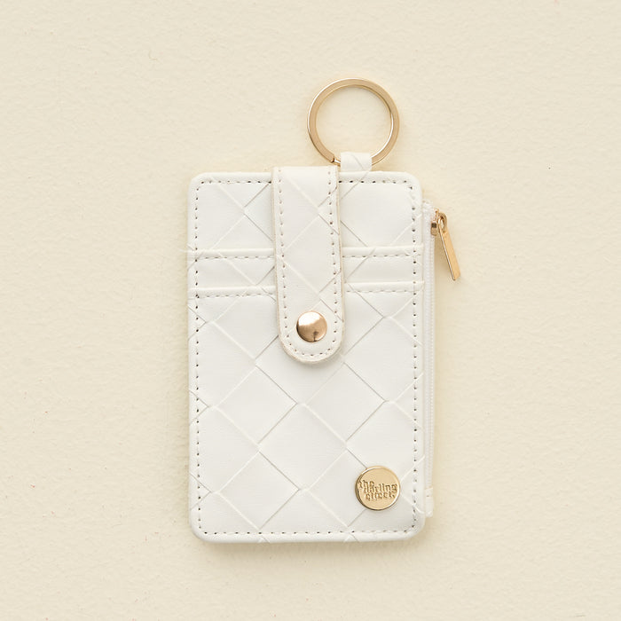 White Woven Keychain Wallet