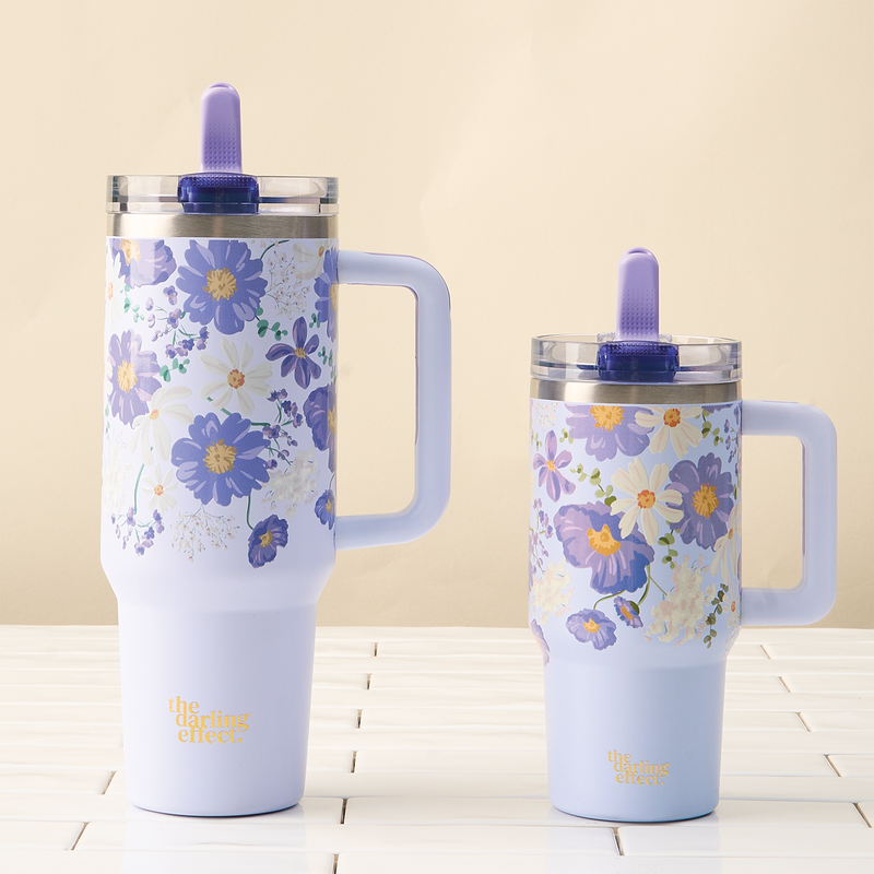 Bouquet Beauty Purple 40 oz Lifestyle Flip Straw Tumbler