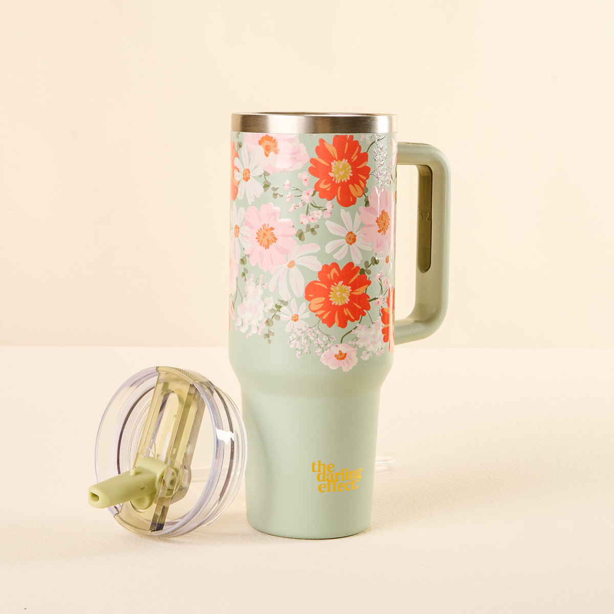 Bouquet Beauty Sage 40 oz Lifestyle Flip Straw Tumbler