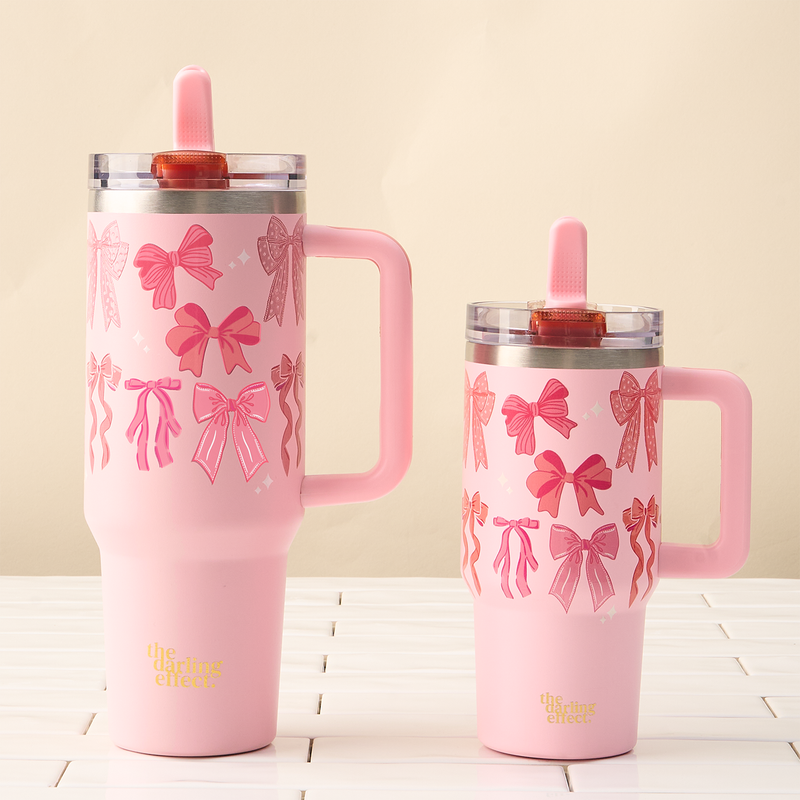 Blushing Bows 40 oz Lifestyle Flip Straw Tumbler