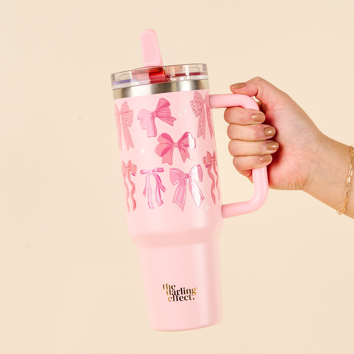 Blushing Bows 40 oz Lifestyle Flip Straw Tumbler