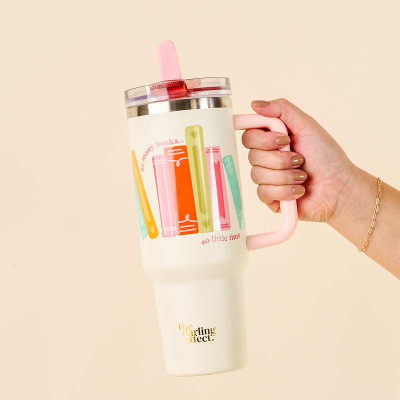 So Many Books 40 oz Lifestyle Flip Straw Tumbler