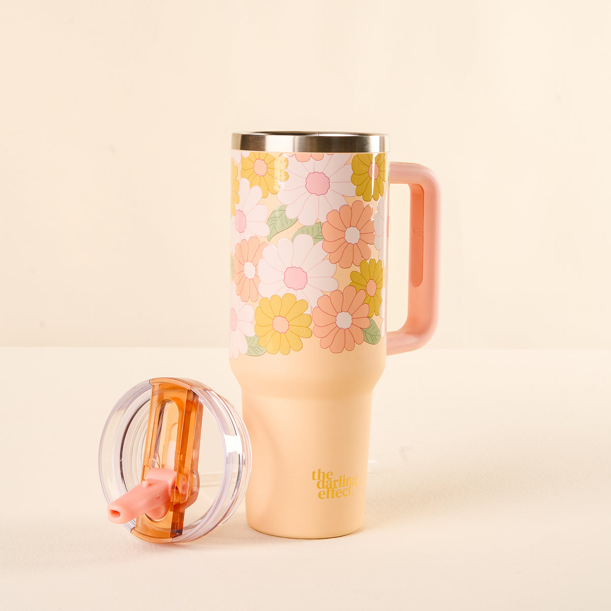 Daisy Craze Peach 40 oz Lifestyle Flip Straw Tumbler