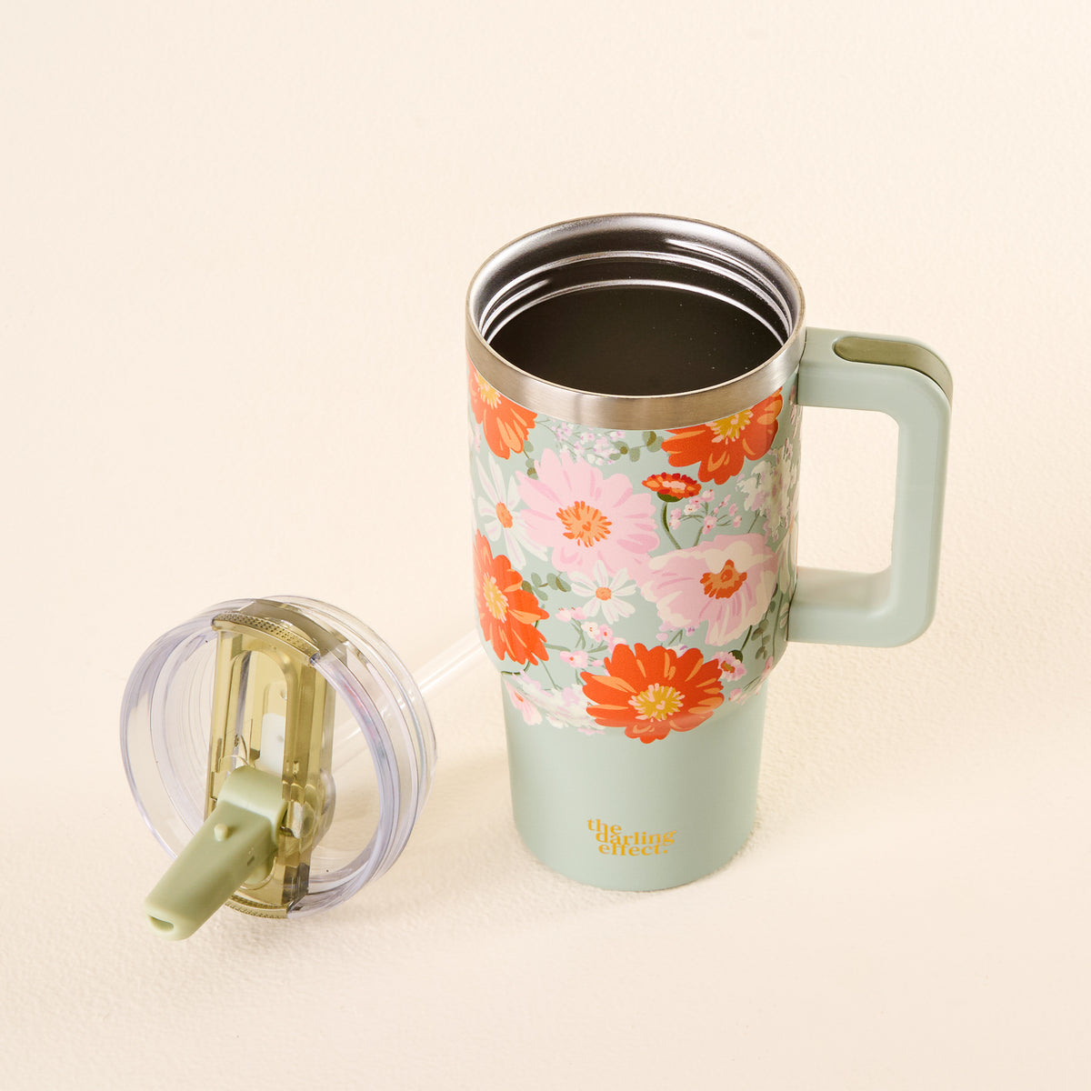 Bouquet Beauty Sage 20 oz Lifestyle Flip Straw Tumbler