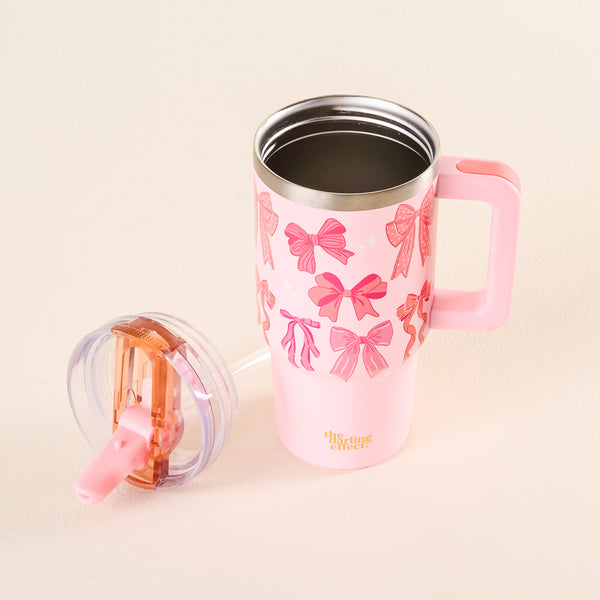 Blushing Bows 20 oz Lifestyle Flip Straw Tumbler