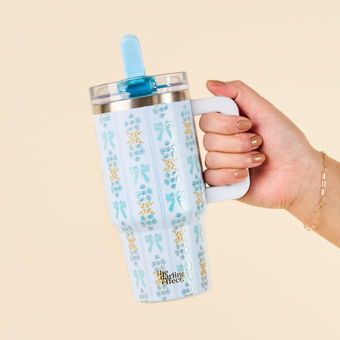 Oh So Fancy Blue 20 oz Lifestyle Flip Straw Tumbler