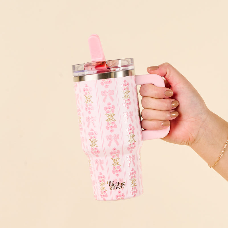 Oh So Fancy Pink 20 oz Lifestyle Flip Straw Tumbler