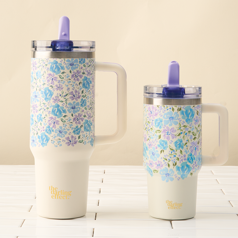 Secret Garden Blue 20 oz Lifestyle Flip Straw Tumbler