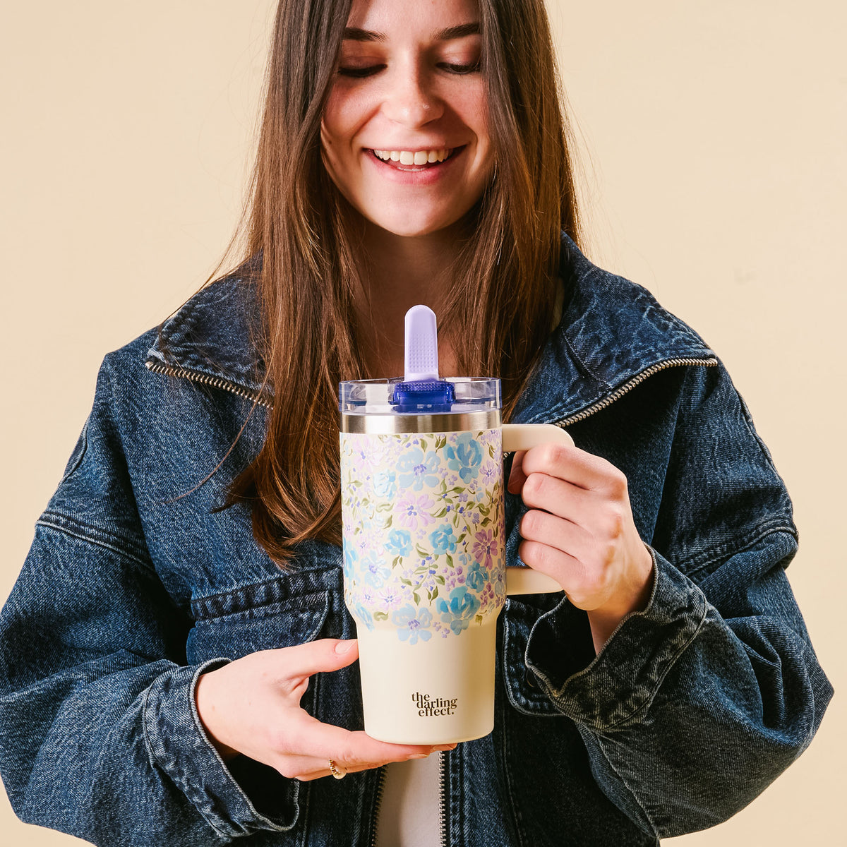 Secret Garden Blue 20 oz Lifestyle Flip Straw Tumbler