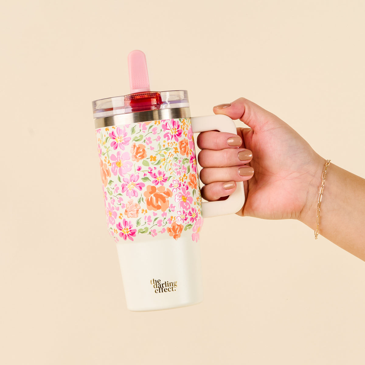 Secret Garden Pink 20 oz Lifestyle Flip Straw Tumbler