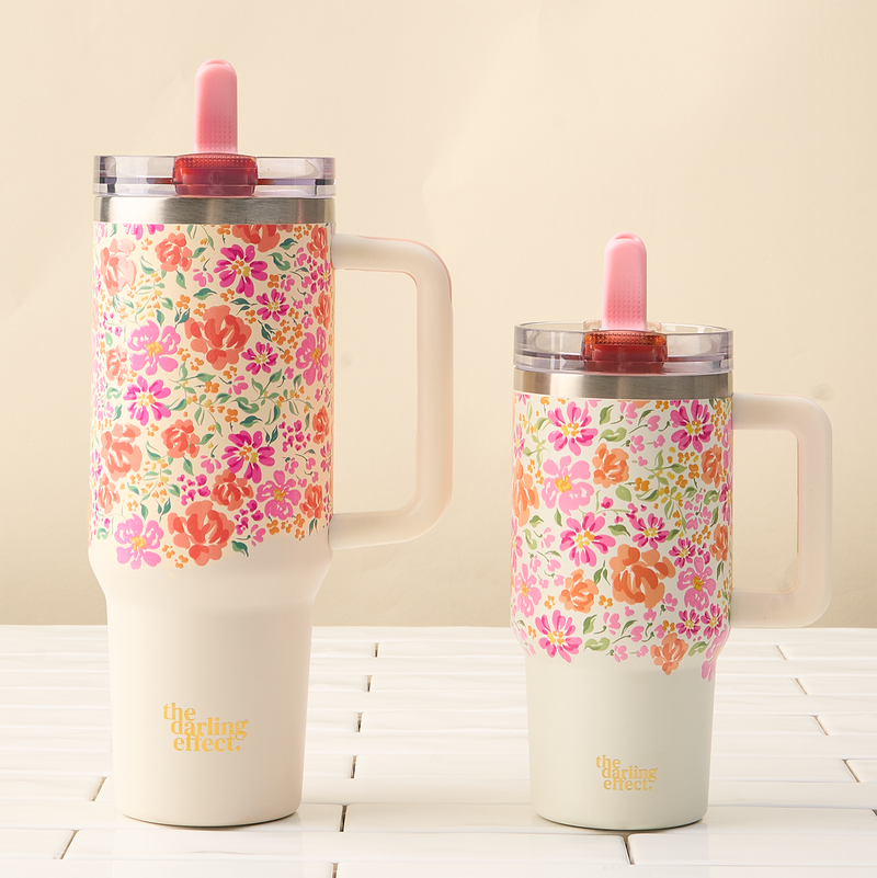 Secret Garden Pink 20 oz Lifestyle Flip Straw Tumbler