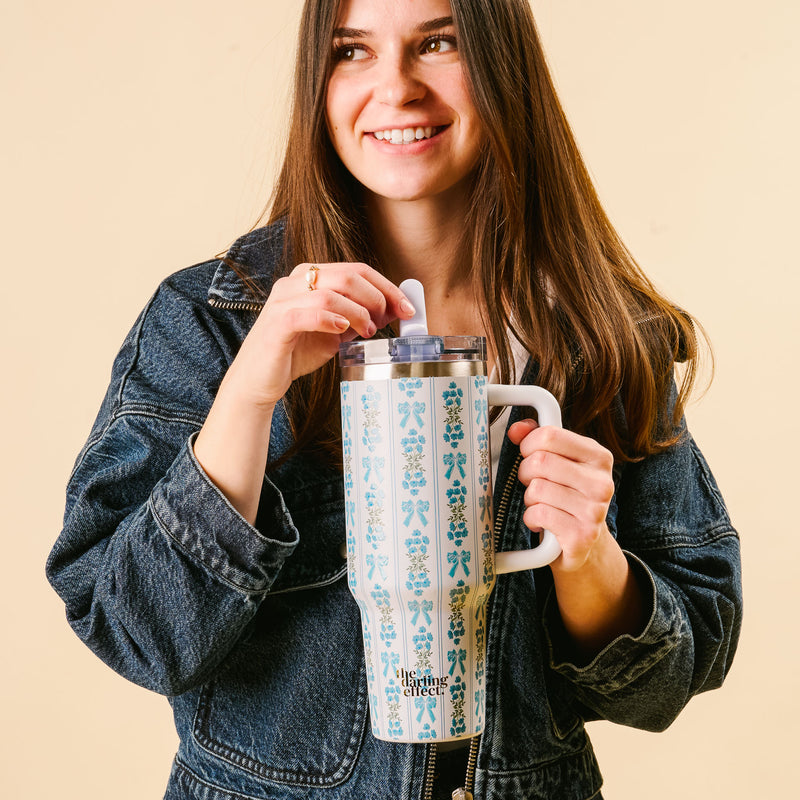 Oh So Fancy Blue 40 oz Lifestyle Flip Straw Tumbler