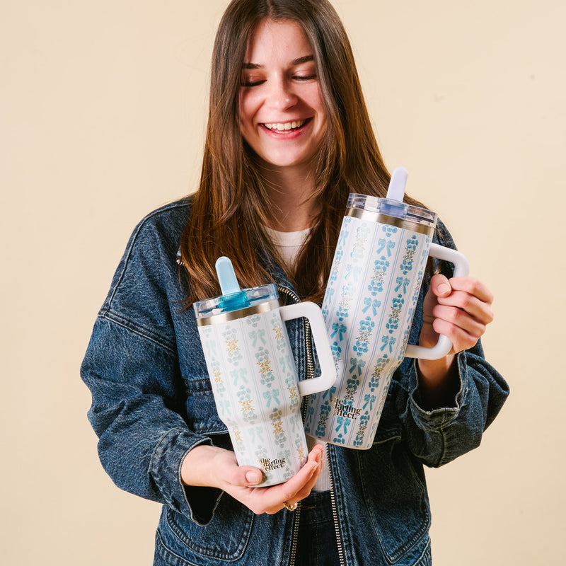 Oh So Fancy Blue 40 oz Lifestyle Flip Straw Tumbler