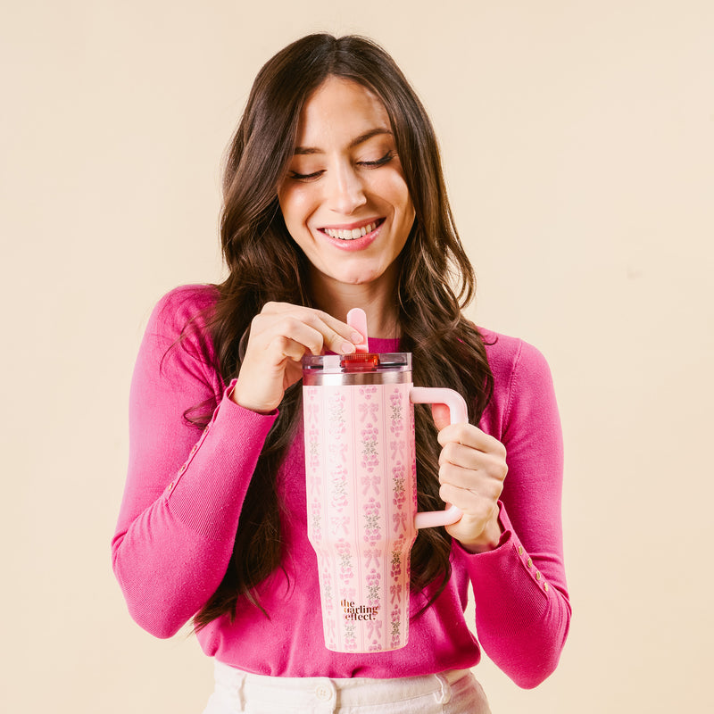 Oh So Fancy Pink 40 oz Lifestyle Flip Straw Tumbler