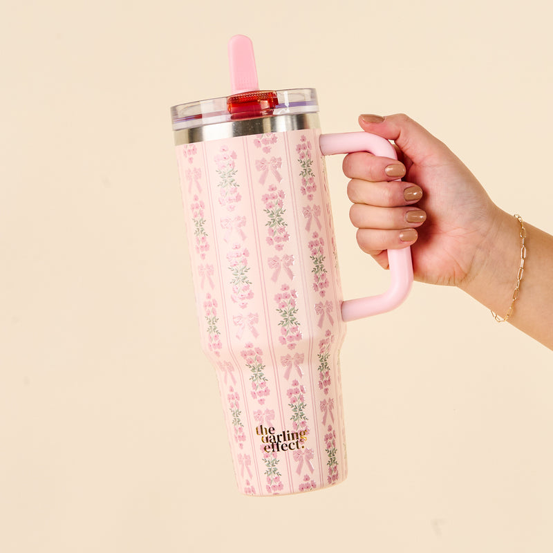 Oh So Fancy Pink 40 oz Lifestyle Flip Straw Tumbler