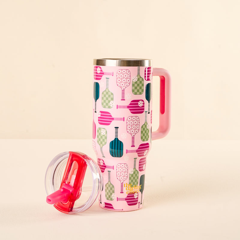 Pickleball Party 40 oz Lifestyle Flip Straw Tumbler