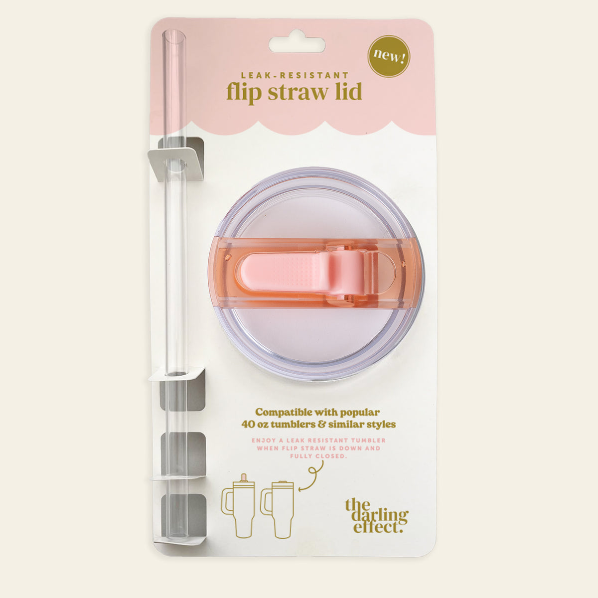 Pink 40 oz Lifestyle Flip Straw Lid