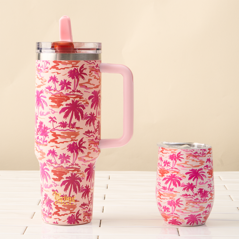 Paradise Palms 40 oz Lifestyle Flip Straw Tumbler