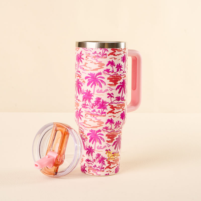 Paradise Palms 40 oz Lifestyle Flip Straw Tumbler