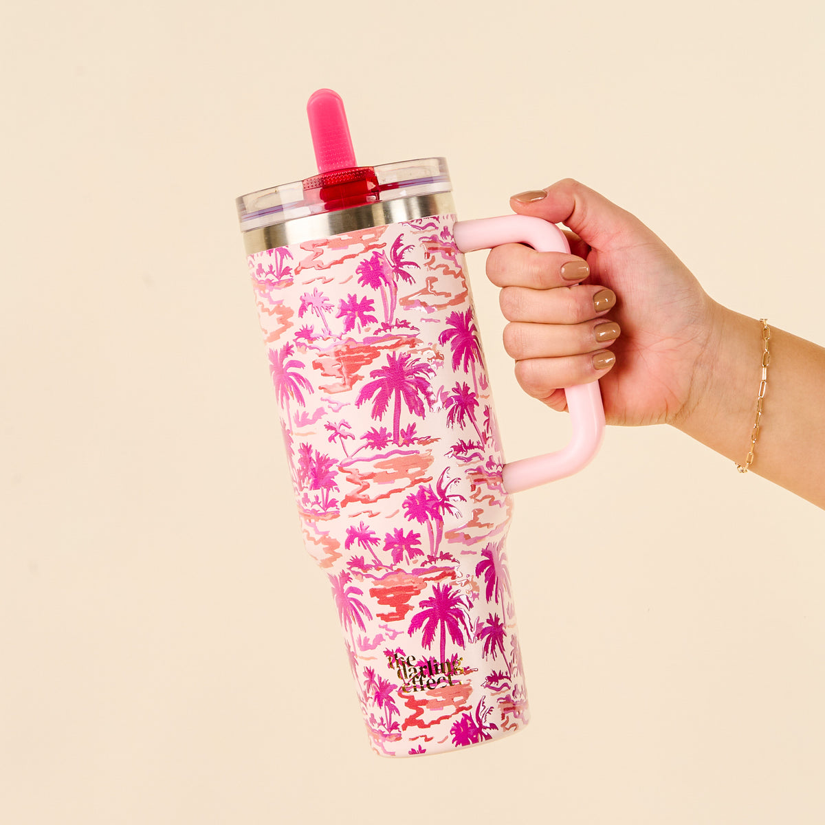 Paradise Palms 40 oz Lifestyle Flip Straw Tumbler