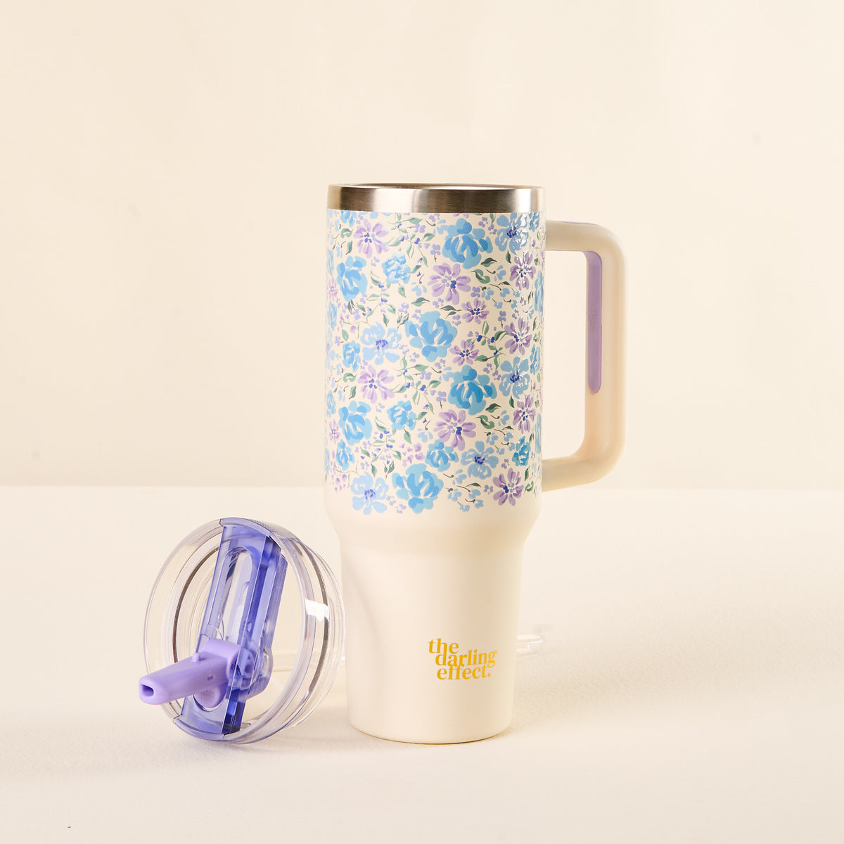 Secret Garden Blue 40 oz Lifestyle Flip Straw Tumbler