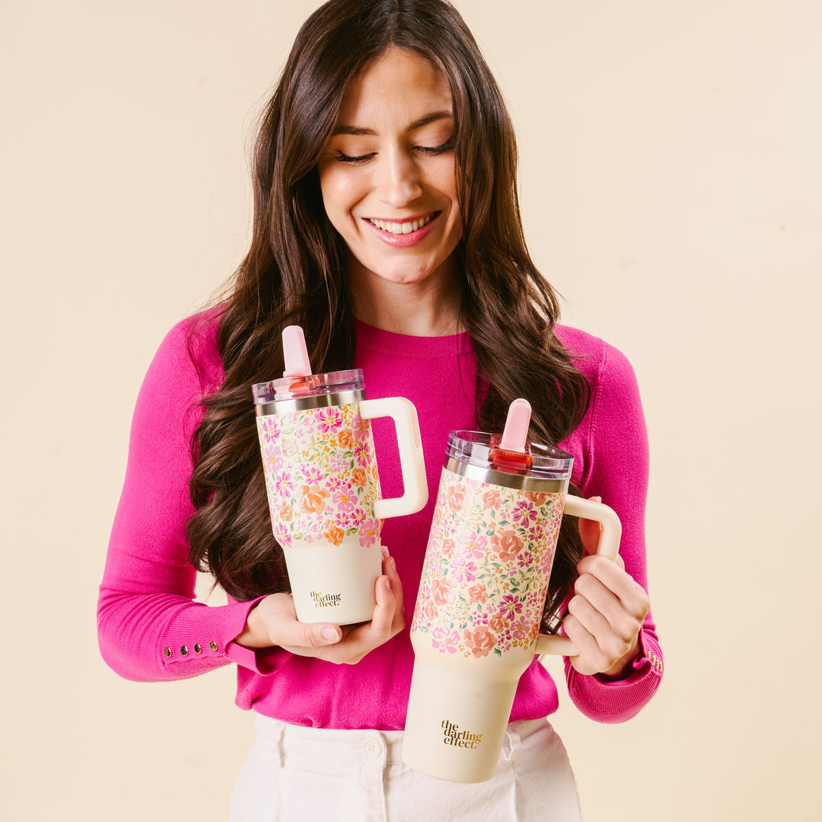 Secret Garden Pink 40 oz Lifestyle Flip Straw Tumbler