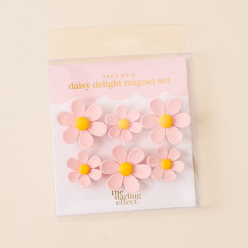 Pink Daisy Delight Magnet Set