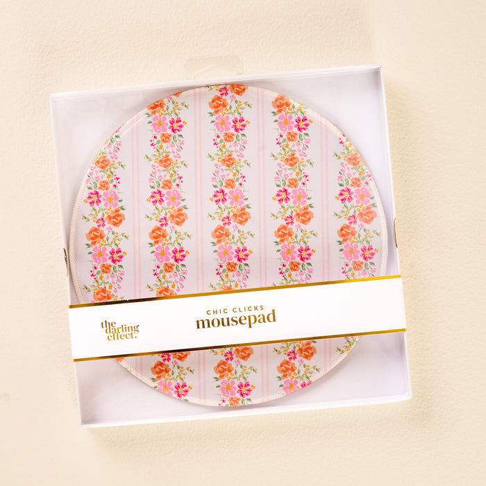 Petal Parade Pink Chic Clicks Mouse Pad